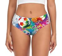 BYwenhopnbs Spruzzi Colorati su Tutto Il Pallone da Calcio, Slip di Supporto da Donna, Comodi e Morbidi, per la Biancheria Intima da Donna