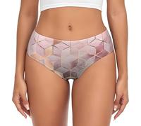 BYwenhopnbs Stile Nordico, Motivo Geometrico Rosa, Oro, Slip di Supporto da Donna, Comodi e Morbidi, Biancheria Intima per Donna