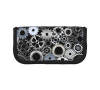 BYwenhopnbs Tecnologia di rendering in metallo Gear Arte digitale, astuccio portapenne di grande capacità, organizer per penne, astuccio portapenne in tela per ragazze
