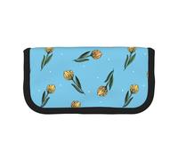 BYwenhopnbs Tulipani gialli disegnati a mano, astuccio portapenne di grande capacità, organizer per penne, astuccio portapenne in tela per ragazze