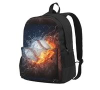 BYwenhopnbs Un'immagine di una palla da baseball in acqua e fuoco. Zaino scolastico da viaggio per uomo e donna, zaino da college con 15 scomparti per laptop.