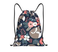 BYwenhopnbs Volpe Animale Fiore Mon E Figlia Figlio Borsa con coulisse Borsa a tracolla Zaino leggero da palestra per uomo e donna