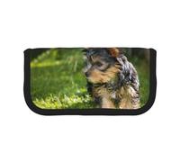 BYwenhopnbs Yorkshire Terrier, erba verde, simpatici cani, astuccio portapenne di grande capacità, organizer in tela per ragazze