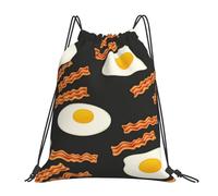 BYwenhopnbs Zaino con coulisse Bacon And Eggs, sportivo, palestra, resistente all'acqua, per donne e uomini