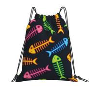 BYwenhopnbs Zaino con coulisse Fishbone, sportivo, palestra, resistente all'acqua, per donne e uomini