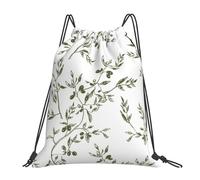 BYwenhopnbs Zaino con coulisse, per palestra, sport, resistente all'acqua, per donne e uomini, con cibo e bevande disegnati a mano, Olive Branch