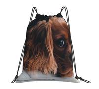 BYwenhopnbs Zaino con coulisse per sport e palestra, impermeabile, per donne e uomini, con motivo: cucciolo di Cavalier King Charles Spaniel