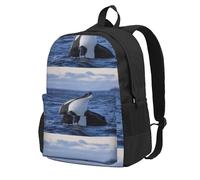 BYwenhopnbs Zaino da viaggio Killer Whales OrcaSchool per uomo e donna, zaino da college con scomparto per laptop da 15 pollici