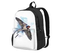 BYwenhopnbs Zaino da viaggio per la scuola, con motivo a rondini e uccelli ad acquerello, per uomo e donna, con scomparto per laptop da 15 pollici