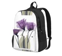 BYwenhopnbs Zaino da viaggio per la scuola, per uomo e donna, con fiori di speranza viola lavanda e zaino da college con 15 scomparti per laptop