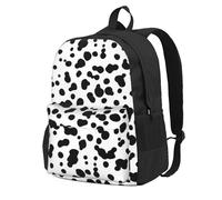 BYwenhopnbs Zaino da viaggio per la scuola, per uomo e donna, con motivo senza cuciture a forma di cane dalmata o pelle di mucca, zaino da college con 15 scomparti per laptop