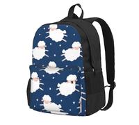 BYwenhopnbs Zaino da viaggio per la scuola Sheep On A Starry Sky, per uomo e donna, con scomparto per laptop da 15 pollici