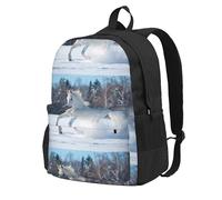 BYwenhopnbs Zaino da viaggio per la scuola White Horse In Winter per uomo e donna, con scomparto per laptop da 15 pollici
