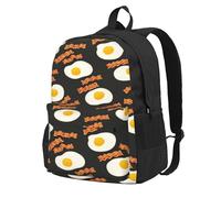 BYwenhopnbs Zaino scolastico Bacon And Eggs, borsa da viaggio per uomo e donna, zaino da college con scomparto per laptop da 15 pollici