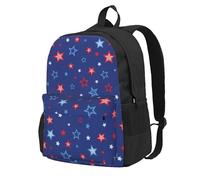BYwenhopnbs Zaino scolastico da viaggio Red Blue Stars per uomo e donna, zaino da college con scomparto per laptop da 15 pollici