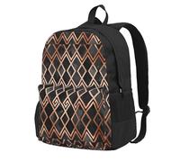 BYwenhopnbs Zaino scolastico Geo Diamonds color rame e nero, borsa da viaggio per uomo e donna, zaino da college con scomparto per laptop da 15 pollici