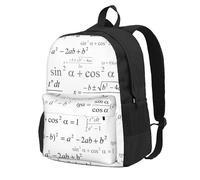 BYwenhopnbs Zaino scolastico per la scuola di matematica e geometria con formule scientifiche, lavagna, borsa da viaggio per uomo e donna, zaino da college con 15 scomparti per laptop.