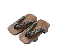 BYWXW Giapponesi Tradizionali Casual Paulownia Legno Geta Zoccoli Orientale Cinese Estate Infradito Appartamenti Man Outdoor Sandali Qf Shop(Size:EU 44,Color:Nero C)