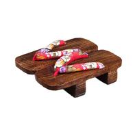 BYWXW Giapponesi Zoccoli in Legno Pantofole Tradizionali Legno Zoccoli Pantofole,Coppie Spiaggia di Spiaggia di Svago Estiva Che Zoccoli di Legno a Due Denti degli(Size:EU 38,Color:Rosso)