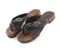 BYWXW Sandali da uomo Geta legno kimono infradito tradizionali giapponesi pantofole estive infradito sandali da donna eleganti sandali da donna tacco piatto kimono Scarpe(Size:EU 45,Color:Drago nero)