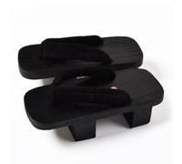 BYWXW Sandali Geta Giapponesi,Estate Anti-Scivolo Uomo Giapponese in Legno Pantofole Casual Moda Quotidiana Trascinare casa Fuori Indossare Scarpe da Spiaggia(Size:EU 44,Color:Nero B)