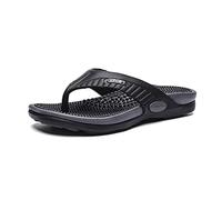 BYWXW Uomo Flip-flop Massaggio Ciabatte,Agopressione Massaggiatore Plantare,Riflessologia Sandali da Massaggio,Allevia la Fascite Plantare,Favorisce la Circolazione Sanguigna (Size:EU 45,Color:Nero)