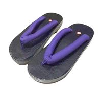 BYWXW Zoccoli di Legno Giapponesi Sandali da Giapponesi Antiscivolo,Pantofole Geta Tradizionali Giapponesi Zoccoli in Legno Geta Flip Flops(Size:EU 41,Color:Viola+A)