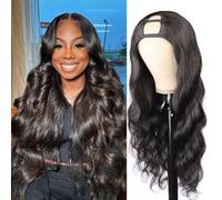 BYYASAA Materiale della parrucca a forma di U: la parrucca di capelli umani a forma di U è 100% capelli umani brasiliani, puoi abbinarla ai tuoi capelli per renderla molto bella