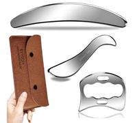 BYYDDIY 3 in 1 Stainless Steel Muscle Scraper Tools Set,Scraping Massage Tools for Physical Therapy,Derma Edge Massage Tool & GuaSha Massage Scraper Tool