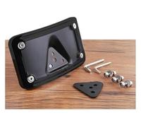 BYYINGS Supporto for targa curva cromata nera con attacco a 3 fori compatibile Dyna FXD Sportster(All Black)