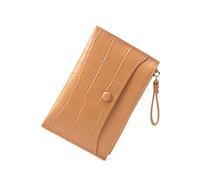 BYYLECL Piccolo portamonete da donna, mini portafoglio porta carte di credito con cerniera superiore, portafoglio in morbida pelle PU porta carte di credito, Arancione, 3.8cmx1.5cmx9cm