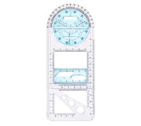 BYYLECL Righello geometrico multifunzionale, strumento di misurazione del modello di disegno in plastica con goniometro a 360 gradi, modelli di disegno chiari strumenti di progettazione grafica C