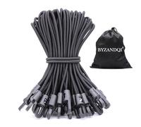 BYZANDQI Elastico con gancio, espansore con gancio, tenditore in gomma per teloni, tenda e campeggio (25, nero, 20 cm)