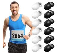 BYZESTY 12 Pezzi Fermacampioni Magnetici, Magneti per Numeri di Gara, Clip Magnetici per Fissare Il Numero di Gara del Maratona, per Maratona e Mezza Maratona
