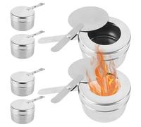 BYZESTY 6 contenitori per pasta combustibile, bruciatore per fonduta, in acciaio inox, con coperchio, contenitore per carburante, contenitore per caldi, per cucina, buffet, outdoor, campeggio