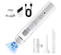 BYZESTY Aspirapolvere a mano, aspirapolvere per auto, mini aspirapolvere, batteria 9000 pa con ricarica rapida USB-C, senza fili, per ufficio, auto e casa, cucina, peli di animali domestici (bianco)