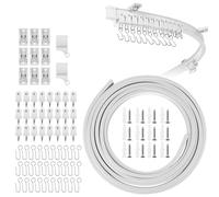 BYZESTY Binario flessibile per tende da soffitto, 5 m, binario per tende curvo, guida per tende flessibile, montaggio a soffitto