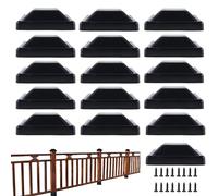 BYZESTY Cappucci per pali: 16 pezzi di cappucci quadrati, Nero, Cappucci protettivi per pali di recinzione con viti, Plastica PP, Impermeabile, Protezione contro le crepe per pali in legno (9x9 cm)