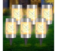 BYZESTY Lumini Cimitero LED, 6 Pezzi Lume Funerale a LED, Lumino Cimitero, Lumino LED per Cimitero, Lumino Elettrico per Cimitero con Spina di Terra per Cimitero