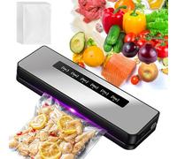 BYZESTY Macchina per Sottovuoto 5 in 1, Automatica, per Alimenti Secchi e Umidi, Fino a 8 Volte Più Lunga con 30 Sacchetti Sottovuoto