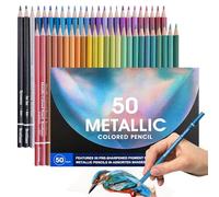 BYZESTY Matite colorate metallizzate, 50 matite colorate per adulti, matite colorate lucide, matite da schizzo multicolore per disegnare, mescolare, schizzi, principianti e coloristi