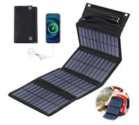 BYZESTY Pannello Solare Portatile 10W - Caricabatterie Solare Pieghevole 5V 2USB Pannello Solari Impermeabile, Pannello Solare Pieghevole Powerbank per Telefono, Attività all'Aperto, Campeggio