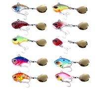 BYZESTY Spinner - Set di 10 esche da pesca, esche artificiali, per trote, spinnerbait, per pesce persico, luccioperca, cavedano