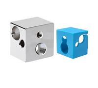 BZ 3D Blocco Riscaldante Mega I3,Blocco Riscaldatore Rame Placcato Alta Temperatura con Calza Silicone per I3 Mega/S/Pro/X/Zero 2.0/Chiron/Kobra/Kobra GO/Kobra Neo V5 J-Head Hotend