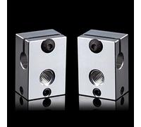 BZ 3D Blocco Riscaldatore V6,Blocco Riscaldante Prusa Alluminio,PT100 V6 Heater Block Con Calzini Silicone per Hotend V6,Ugelli V6,Heatbreak V6,Hotend Prusa i3 MK3/MK3S.(2 Pezzi)