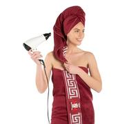 BZ Luxury 2 Teli Doccia Grandi 70 x 140 cm | 500 gr/m² Bamboo e Cotone - Asciugamani Bagno Maxi in Spugna Morbidi Super Assorbenti Telo Doccia Casa Palestra Hotel - Certificati OekoTex Colore Bordeaux