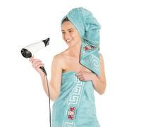 BZ Luxury 2 Teli Doccia Grandi 70 x 140 cm | 500 gr/m² Bamboo e Cotone - Asciugamani Bagno Maxi in Spugna Morbidi Super Assorbenti Telo Doccia Casa Palestra Hotel - Certificati OekoTex Colore Turchese