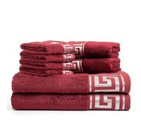 BZ Luxury Set Asciugamani Bagno Bordeaux 500 gr/m² 70% Bamboo 30% Cotone - 2 Teli Doccia 4 Asciugamani Viso 2 Panni Bidet - Spugna Super Assorbente Morbida - Ospiti Hotel Spa OEKO-TEX