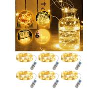 Bzavor Catena luminosa con timer, catena di luci a batteria in rame, 2 m, 20 LED