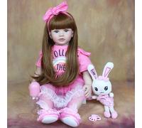 BZDOLL 60 centimetri Realistica Reborn Baby Doll 24 pollici Morbido Silicone Neonato Principessa Bambino Bebe Alive Kid Bella Vestire Giocattolo Per La Ragazza